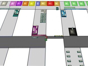 Data models must be visualized for the users. Here we see a model of the operating rooms in Ahus from a bird's eye view. In principle, users can zoom in and see doctors and nurses and patients who are rolled in and out of the different operating rooms. (Figure: Mathias Barra, Ahus) Data models must be visualized for the users. Here we see a model of the operating rooms in Ahus from a bird's eye view. In principle, users can zoom in and see doctors and nurses and patients who are rolled in and out of the different operating rooms. (Figure: Mathias Barra, Ahus)