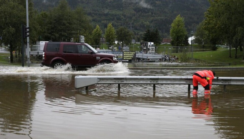 Enormous amounts of water created big problems in the town Drammen in September this year. (Photo: Vidar Ruud, NTB Scanpix)