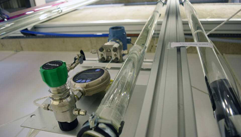 Ocean current simulation in pipes in a laboratory at the University of Stavanger. (Photo: Leiv Gunnar Lie, UiS)