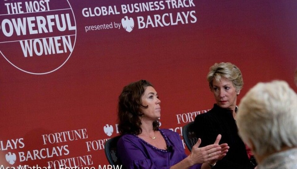 Photo of Kristin Skogen Lund, leader of The Confederation of Norwegian Enterprise, from a panel discussion on gender quota in California in 2011. (Foto: Fortune Live Media/Flickr)