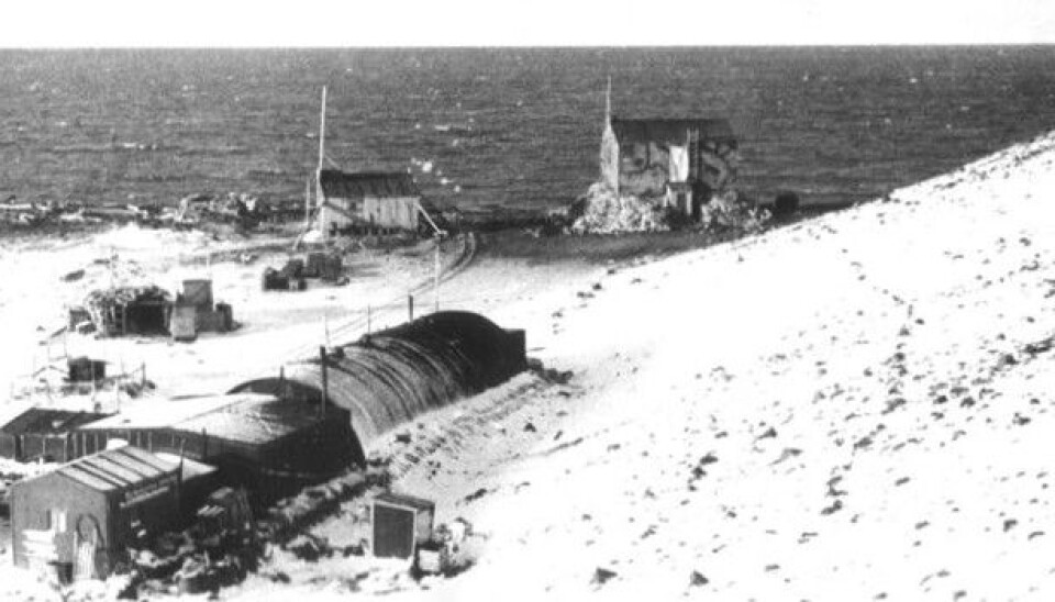 Atlantic City was an American military base on Jan Mayen during the Second World War. This image was taken in 1946 or 1947 by Odd Gjeruldsen. It hangs on the wall at the meteorological station on Jan Mayen. (Photo: Odd Gjeruldsen)