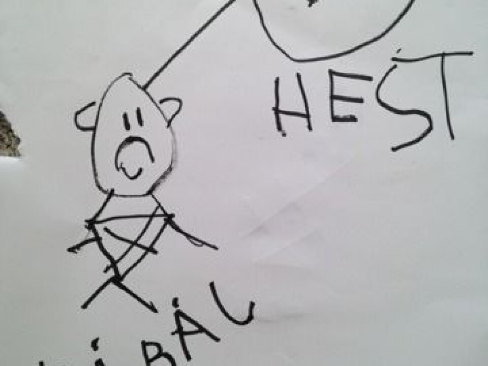 This image shows a participant trying to spell 'cowboy'.