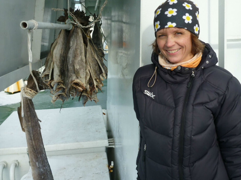 Cathrine Lund Myhre on board the research vessel RV Helmer Hanssen (Photo: NILU)
