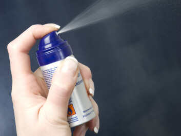CFC gasses, formerly used as a propellant in spray cans, has been abolished and the ozone hole is shrinking. (Photo: Colourbox) CFC gasses, formerly used as a propellant in spray cans, has been abolished and the ozone hole is shrinking. (Photo: Colourbox)