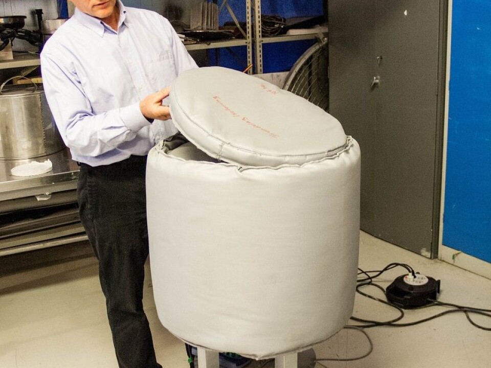 “At this point, keeping a high enough temperature for long enough is really only a question of good enough insulation,” he says, explaining the status of the project. (Photo: Maren Agdestein/NTNU)
