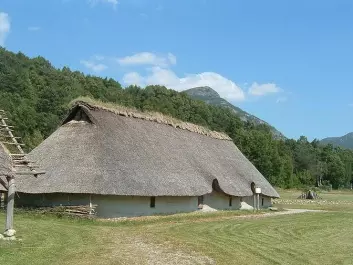 Reconstruction of a farmhouse from the Bronze Age at Landa in Forsand, Rogaland County. This is approximately how longhouses could have looked in the Stone Age too. (Foto: Hallvard Nygård / Wikipedia)