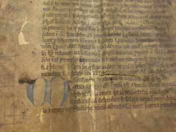 Although parchment is a strong material, many fragments show the deterioration of age. (Photo: Silja Björklund Einarsdóttir/forskning.no) Although parchment is a strong material, many fragments show the deterioration of age. (Photo: Silja Björklund Einarsdóttir/forskning.no)