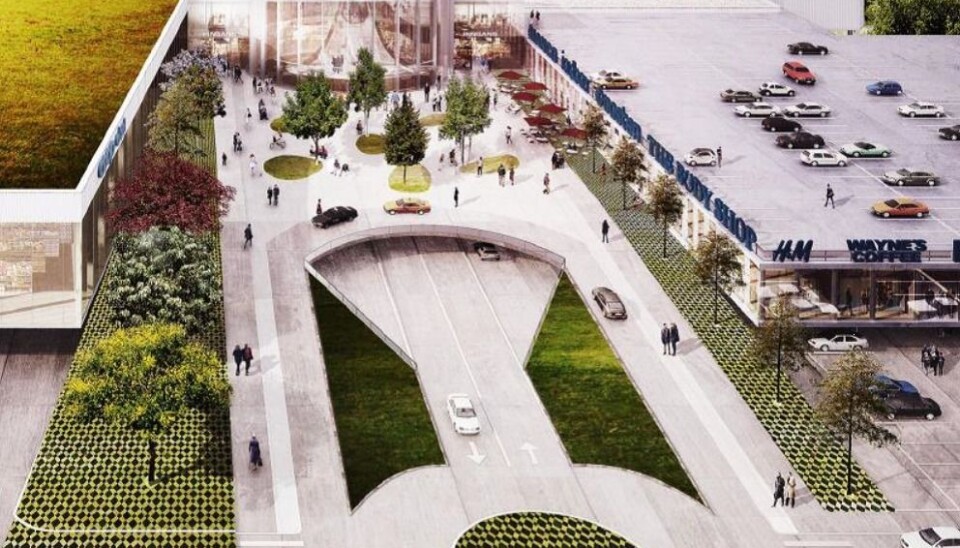 The EU project CommONEnergy aims to develop practical support tools and systems to transform shopping centres into energy-efficient architectural complexes. This is the future vision of the shopping center City Syd. The outline is designed by ARC architects from Trondheim.