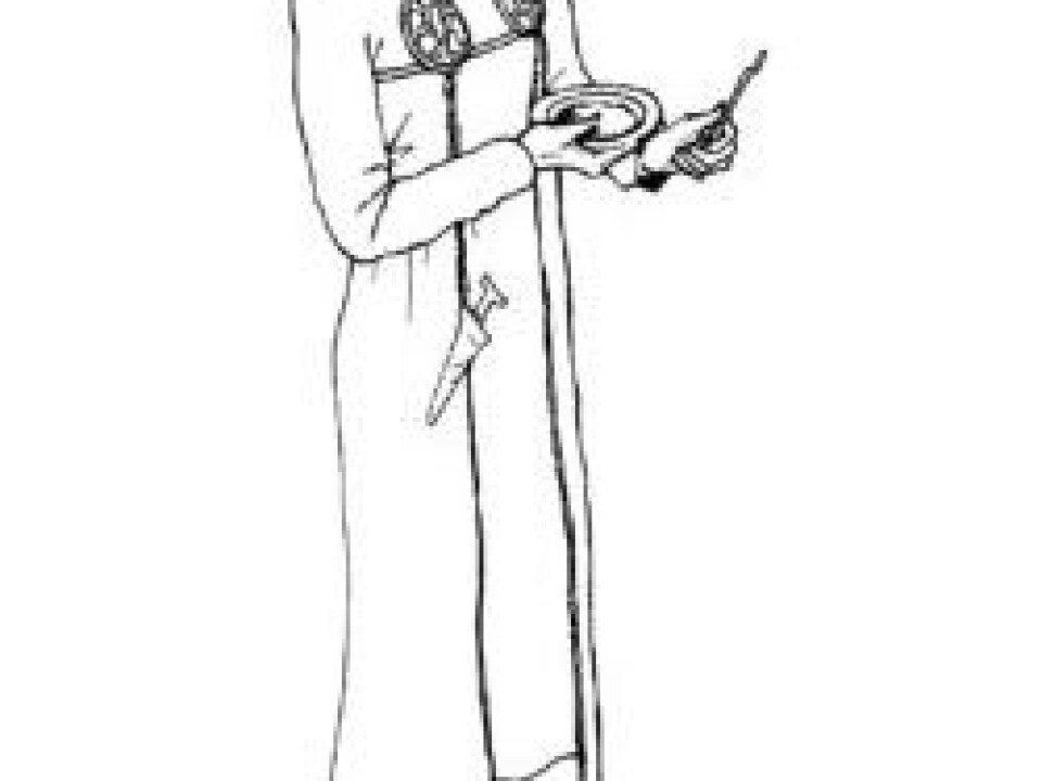 The men who returned alive from the dangerous Viking raids gave the fittings they had stolen to female family members who waited for them at home. The fittings were then turned into garment jewellery, worn on traditional Norse clothing as brooches, pendants or belt fittings. (Illustration: Roger Simpson, Northern Archaeological Associates)
