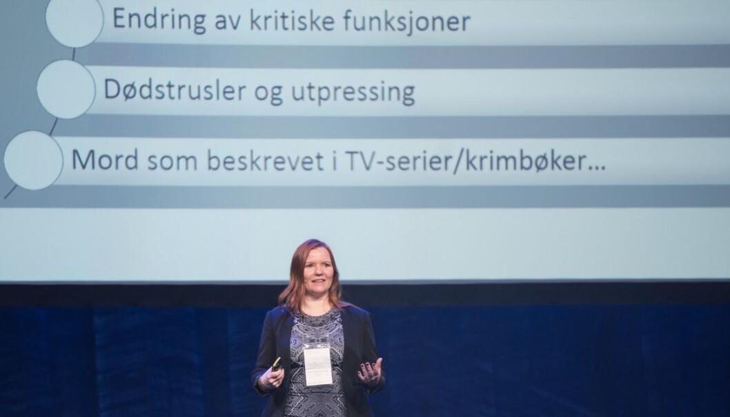SINTEF researcher Marie Moe has a pacemaker. To her surprise, she discovered that it can be hacked. She recently held a presentation about the dangers when "everything" is connected to the Internet. (Photo: Andreas Buarø) SINTEF researcher Marie Moe has a pacemaker. To her surprise, she discovered that it can be hacked. She recently held a presentation about the dangers when "everything" is connected to the Internet. (Photo: Andreas Buarø)
