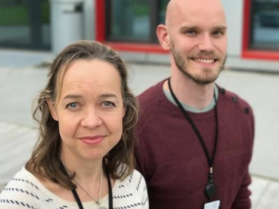 Finnish-born Paula Berstad and Markus Knudsen, a Dane, both at the Norwegian Cancer Registry, are curious about why Norwegians have such a high incidence of colorectal cancer. (Photo: Siw Ellen Jakobsen)