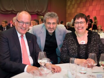 NTNU Rector Gunnar Bovim (left), Starmus founder Garek Israelian and Trondheim Mayor Rita Ottervik take a breather at the gala celebration ending the festival. (Photo: Thor Nielsen, NTNU) NTNU Rector Gunnar Bovim (left), Starmus founder Garek Israelian and Trondheim Mayor Rita Ottervik take a breather at the gala celebration ending the festival. (Photo: Thor Nielsen, NTNU)