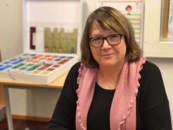 Special educator Bente Pedersen Dragland at Stenbråten School in Oslo has taught in a special ed class for 20 years. She has developed an educational programme for language training and finds that children with Down syndrome learn to read much faster now than before. (Photo: Siw Ellen Jakobsen) Special educator Bente Pedersen Dragland at Stenbråten School in Oslo has taught in a special ed class for 20 years. She has developed an educational programme for language training and finds that children with Down syndrome learn to read much faster now than before. (Photo: Siw Ellen Jakobsen)