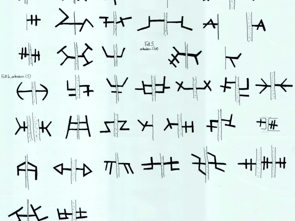 Ekroll catalogued the hieroglyphic-like “dismantling marks” in the Octagon which helped him determine that the structure had indeed been taken apart and rebuilt to look just like the original. (Image: Øystein Ekroll)