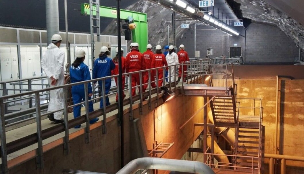 Researchers from the Norwegian Institute for Water Research at the VEAS sewage treatment plant to take wastewater samples before the water is run through the treatment centre. (Photo: NIVA) Researchers from the Norwegian Institute for Water Research at the VEAS sewage treatment plant to take wastewater samples before the water is run through the treatment centre. (Photo: NIVA)