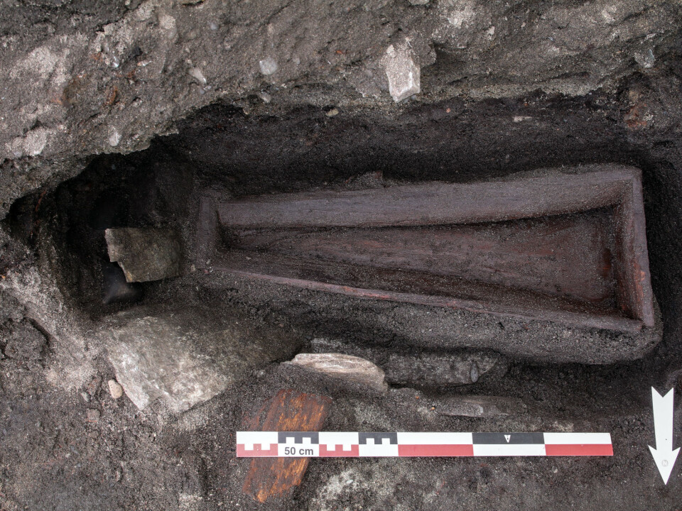 One of many child coffins from the St. Clement Church site. (Photo: NIKU)