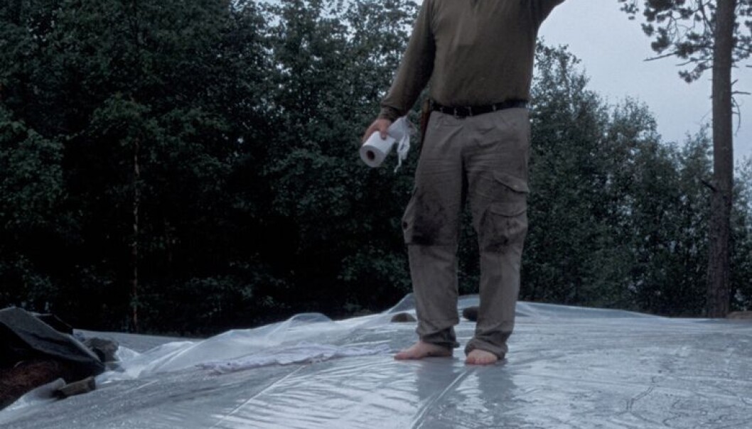 Rains were the source of frustration, but the petroglyphs under the plastic sheets are absolutely Gjerde’s favourite find. (Photo: Jan Magne Gjerde) Rains were the source of frustration, but the petroglyphs under the plastic sheets are absolutely Gjerde’s favourite find. (Photo: Jan Magne Gjerde)