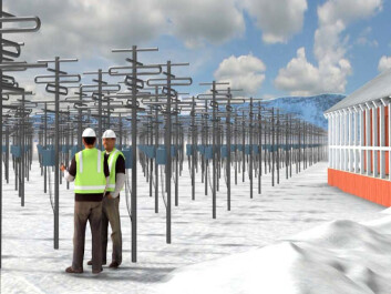 A graphic presentation of the future Nordic 3D imaging radar network, consisting of thousands of radar antennas rapidly sweeping the ionosphere. (Photo: EISCAT Scientific Association) A graphic presentation of the future Nordic 3D imaging radar network, consisting of thousands of radar antennas rapidly sweeping the ionosphere. (Photo: EISCAT Scientific Association)
