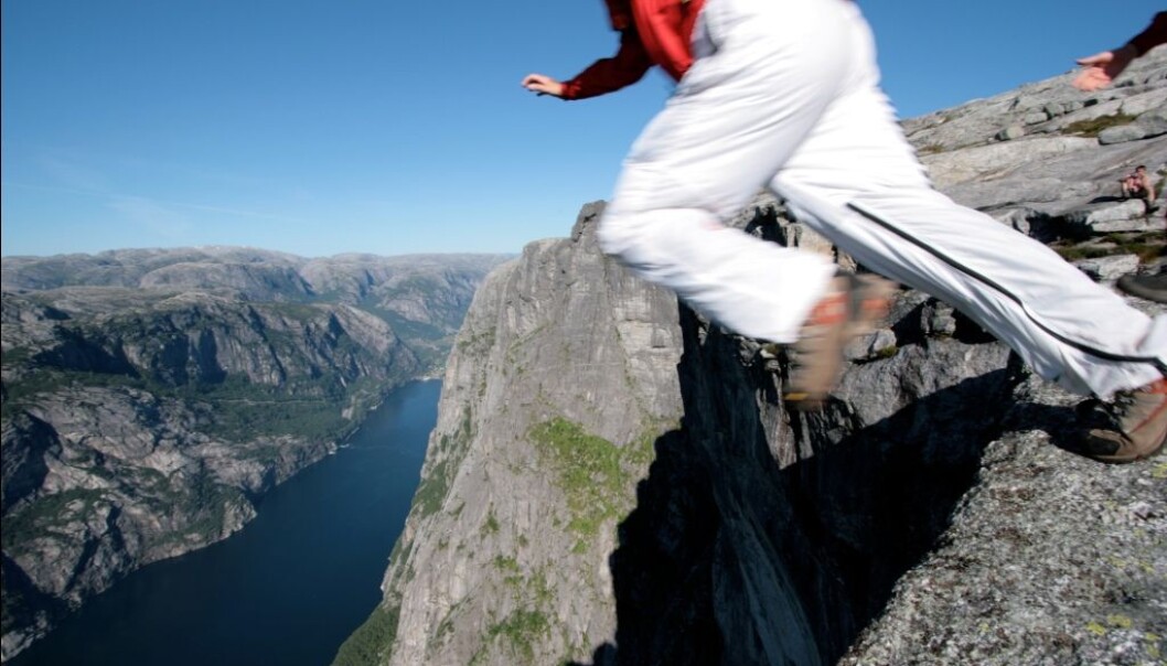 With their lives on the line, BASE jumpers leap into the best experience of their lives. (Photo: Audun Hetland) With their lives on the line, BASE jumpers leap into the best experience of their lives. (Photo: Audun Hetland)