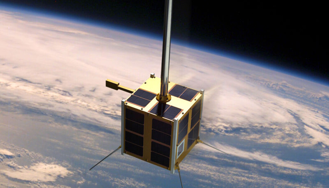 Cubic traffic cop: AISSat-1 in orbit (Illustration: ESA/The Norwegian Space Centre) Cubic traffic cop: AISSat-1 in orbit (Illustration: ESA/The Norwegian Space Centre)