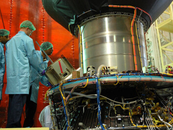 The AISSat-1 is inspected prior to launch from Satish Dhawan Space Centre in India on 12 July 2010. (Photo: ESA/The Norwegian Space Centre) The AISSat-1 is inspected prior to launch from Satish Dhawan Space Centre in India on 12 July 2010. (Photo: ESA/The Norwegian Space Centre)