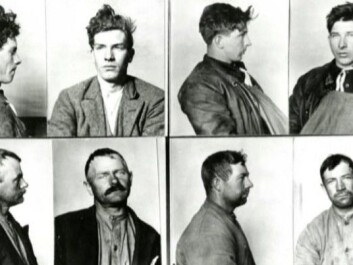 Four alleged alcohol smugglers caught by police in Strømstad during Norwegian Prohibition. Two were Norwegian and two were Swedish: a fisherman, a sailor, a farmer, and a stonemason, according to police records. (Photo: Swedish Police Authority Archives, Strømstad)
Four alleged alcohol smugglers caught by police in Strømstad during Norwegian Prohibition. Two were Norwegian and two were Swedish: a fisherman, a sailor, a farmer, and a stonemason, according to police records. (Photo: Swedish Police Authority Archives, Strømstad)