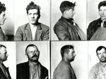 Four alleged alcohol smugglers caught by police in Strømstad during Norwegian Prohibition. Two were Norwegian and two were Swedish: a fisherman, a sailor, a farmer, and a stonemason, according to police records. (Photo: Swedish Police Authority Archives, Strømstad)
