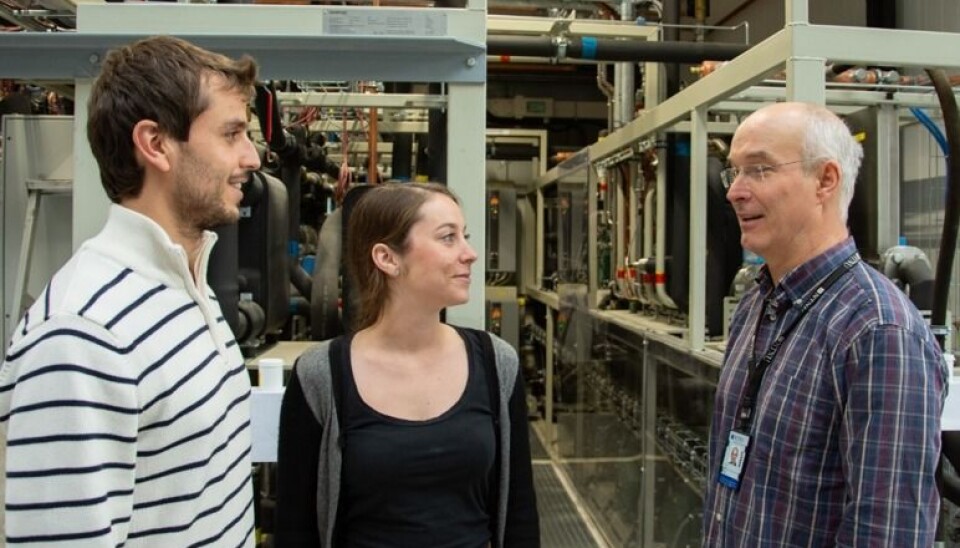 NTNU researchers Ángel Álvarez Pardiñas, Stefanie Blust and Armin Hafner are looking forward to helping CERN go green. (Photo: NTNU/Maren Agdestein)