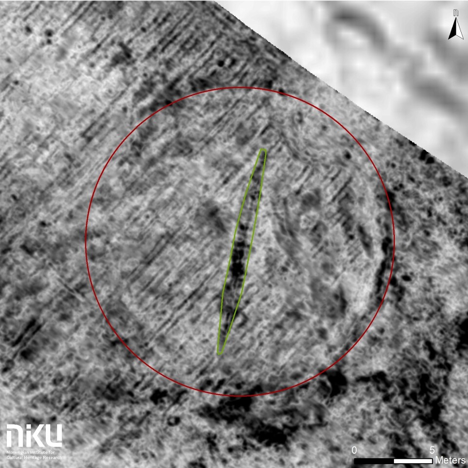 The ship as it is seen in the data.