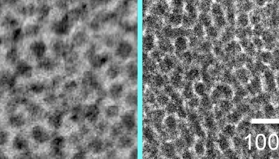 TESET, before and after water treatment. The water has changed the structure in the material.