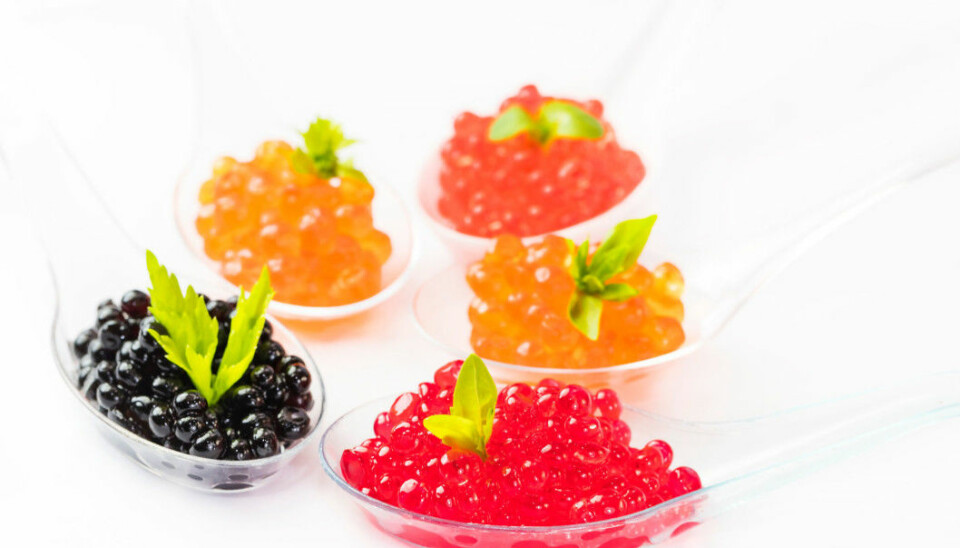 Caviar exist in many colours and sizes.