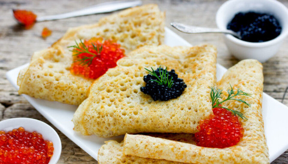 Pancakes with caviar – my favourite!