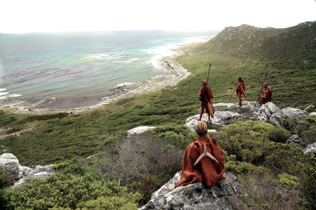 BLOMBOS CAVE: The cave is located at the foot of a cliff in the spectacular rocky landscape at Still Bay near Cape Town. It is now 100 metres from the coast and 35 metres above sea-level, but in the past lower sea-levels may have shifted the coastline several kilometres away. BLOMBOS CAVE: The cave is located at the foot of a cliff in the spectacular rocky landscape at Still Bay near Cape Town. It is now 100 metres from the coast and 35 metres above sea-level, but in the past lower sea-levels may have shifted the coastline several kilometres away.