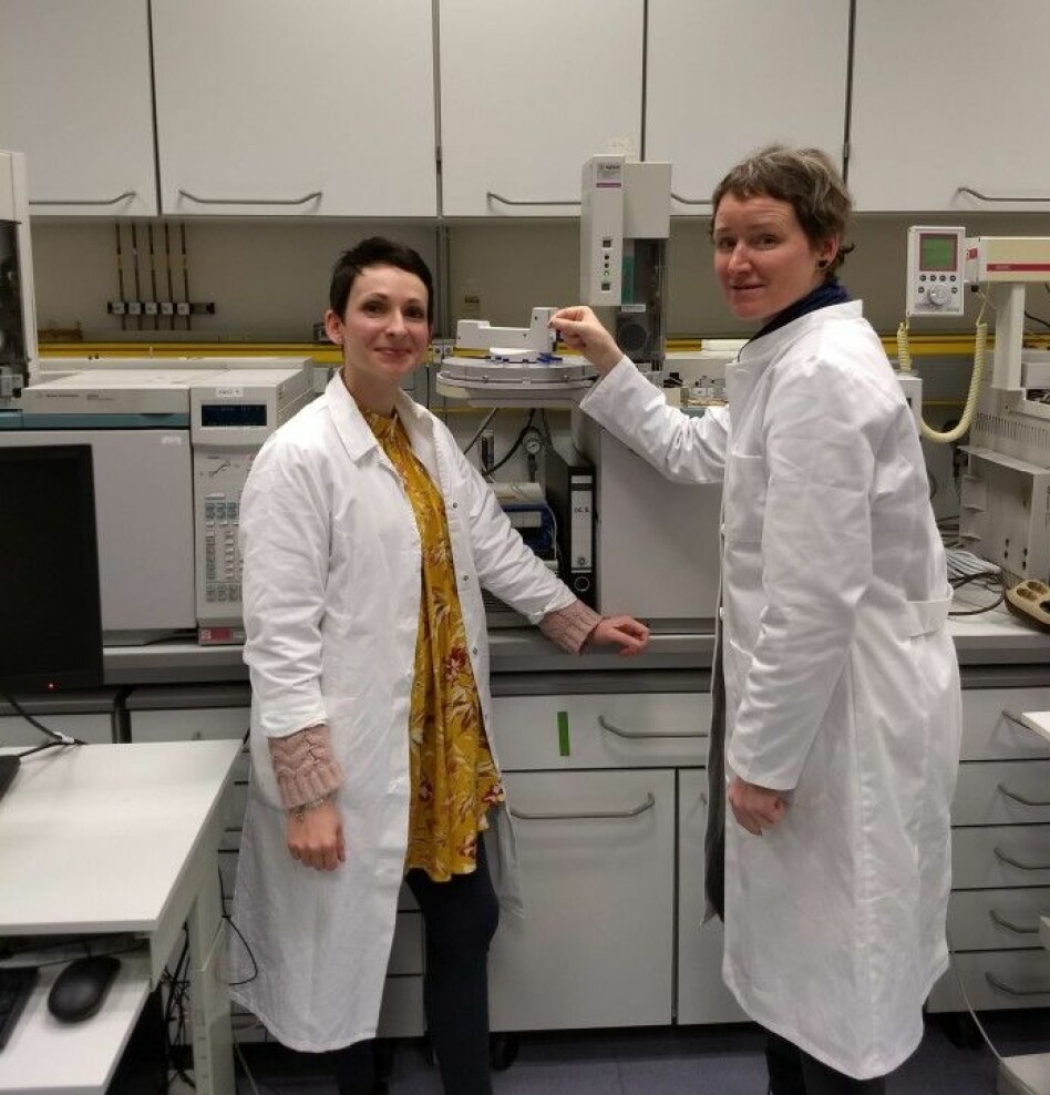 Doreen Kohlbach (NPI) and I insert our first vial with fatty acid extract in a gas chromatograph.