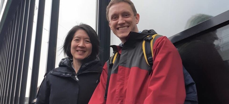 Professor Camille Li at UiB, with host and researcher Stephen Outten at NERSC.