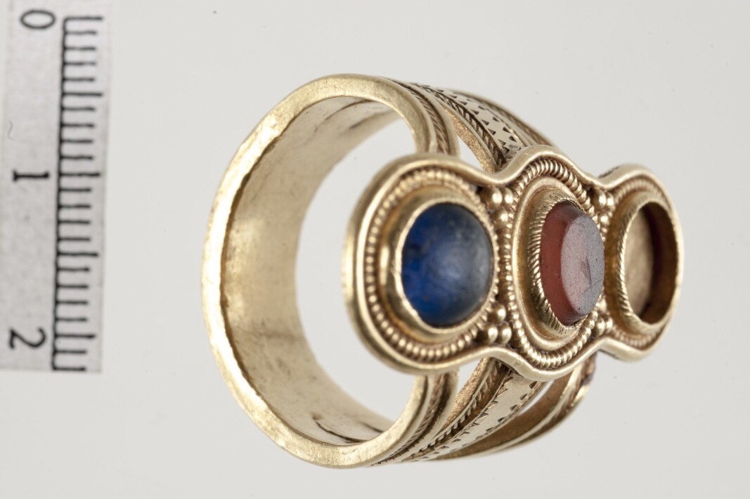 This rare finger ring from the Roman times was found in Sem, outside of Verdal. This rare finger ring from the Roman times was found in Sem, outside of Verdal.