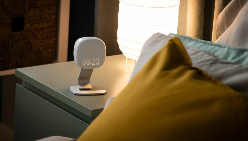 This little clock-like object is more complicated than it looks. Somnofy measures how well you sleep and the air quality in the room, among other features.