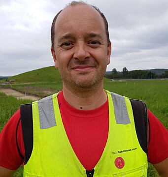 Christian Rødsrud during the excavation last year. Christian Rødsrud during the excavation last year.