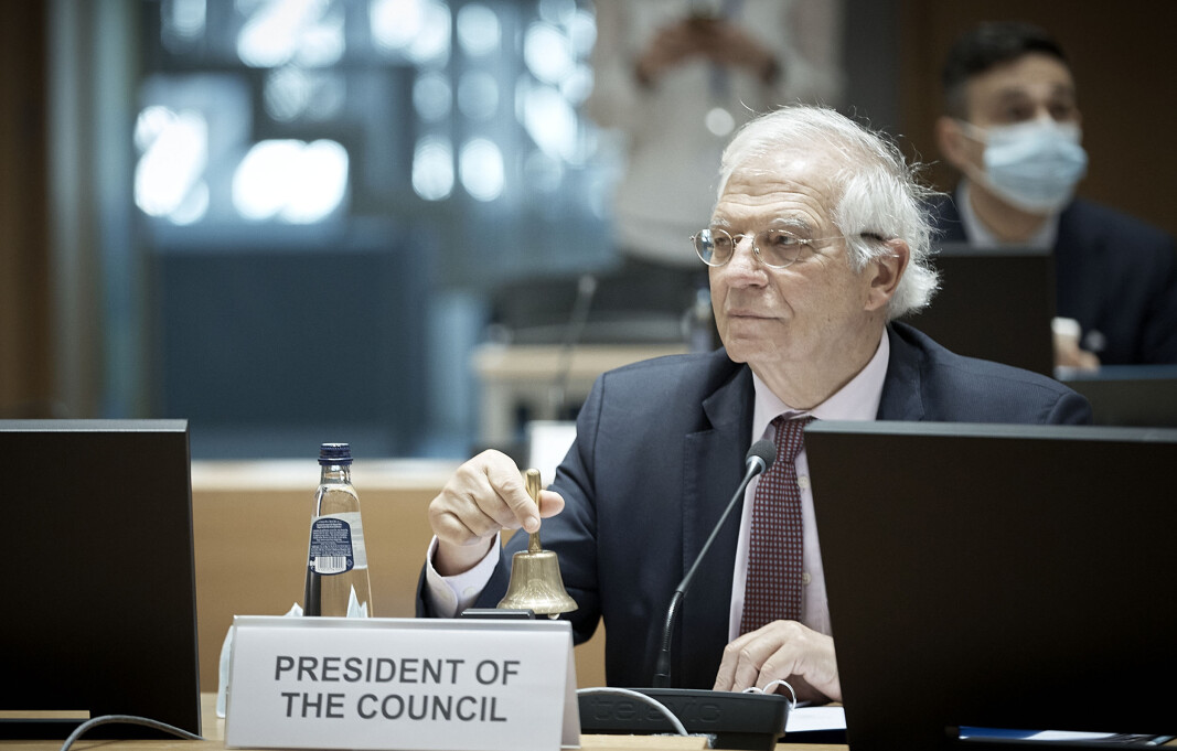 High Representative Joseph Borrell during a virtual meeting with the Ministers of Foreign Affairs in May 2020 High Representative Joseph Borrell during a virtual meeting with the Ministers of Foreign Affairs in May 2020