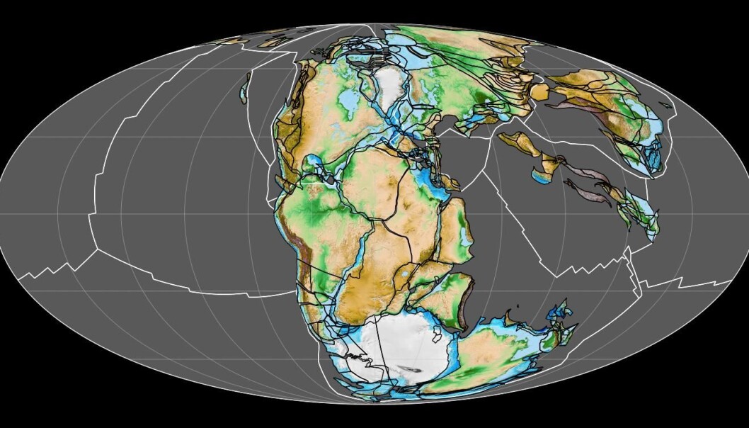 The supercontinent of Pangaea existed about 300-200 million years ago. We can glimpse the outline of some of our modern continents. The supercontinent of Pangaea existed about 300-200 million years ago. We can glimpse the outline of some of our modern continents.