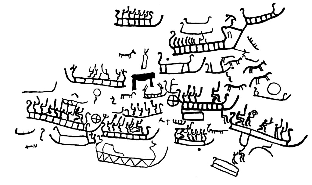 What's going on here? It seems there was once a lot of activity behind where the new central hospital at Kalnes in Østfold is now located. The petroglyphs are a kind of story carved into stone. Perhaps they were a way for a society to remember important events and accomplishments. This picture is what archaeologists call a tracing, created by researcher David Vogt from the University of Oslo’s Museum of Cultural History. What's going on here? It seems there was once a lot of activity behind where the new central hospital at Kalnes in Østfold is now located. The petroglyphs are a kind of story carved into stone. Perhaps they were a way for a society to remember important events and accomplishments. This picture is what archaeologists call a tracing, created by researcher David Vogt from the University of Oslo’s Museum of Cultural History.