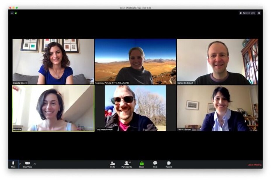 AtLAST design study; the leads on each of the six work packages during a Zoom meeting.