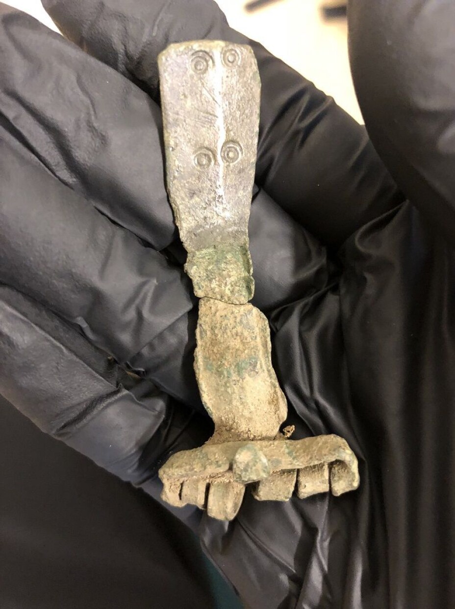 Buckle from Roman times, found by metal-detector user Steffen Hansen.