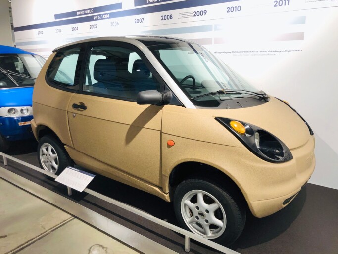 The PIV4/Th!nk City model came out in 1997. More than a thousand Think cars of this model were produced. The PIV4/Th!nk City model came out in 1997. More than a thousand Think cars of this model were produced.
