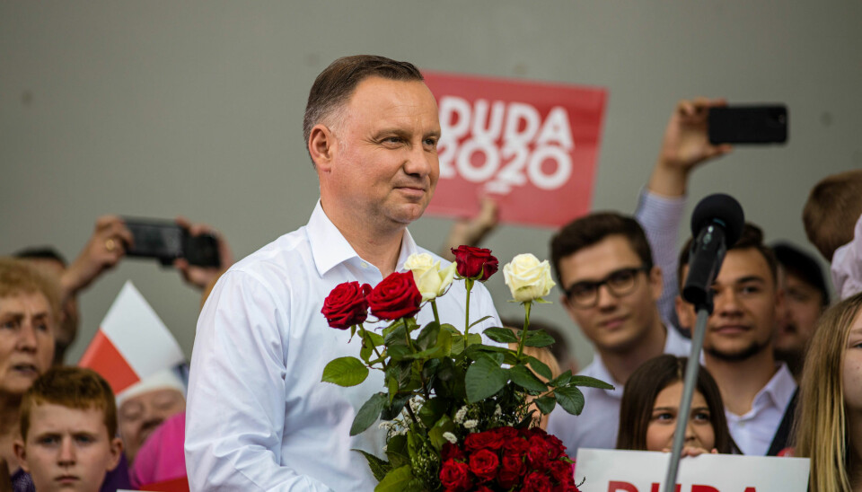 Polish President Andrzej Duda smiles during his election rally in Kwidzyn, Poland June 29, 2020. President Duda came top in the first round of the country's presidential election, the majority of results showed on Monday, but fell short of the overall majority needed to avoid what looks set to be a tight run-off vote on July 12.