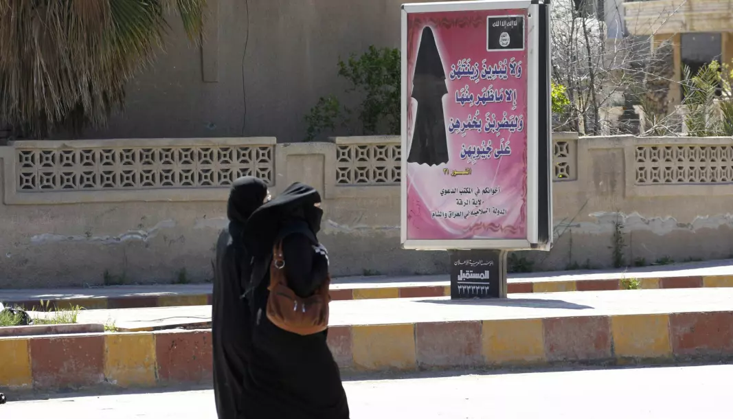 Syria was the dream destination for the women in the study when the terrorist group ISIS was in control there. In 2014, posters in Raqqa told women they had to cover up.