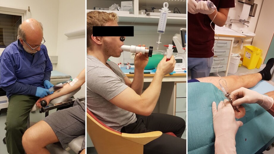 Biopsies, draining of blood and measurement of blood volume were some of the activities that the volunteers were involved in so as to provide answers to questions relating to maximum oxygen uptake.