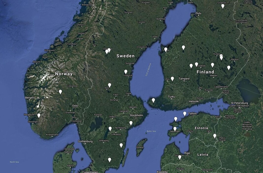 Only two impact craters have been found on land in Norway to date. Neighbouring Sweden and Finland can boast of many more, 8 in Sweden and 11 in Finland. Even tiny Estonia has several more than Norway Only two impact craters have been found on land in Norway to date. Neighbouring Sweden and Finland can boast of many more, 8 in Sweden and 11 in Finland. Even tiny Estonia has several more than Norway