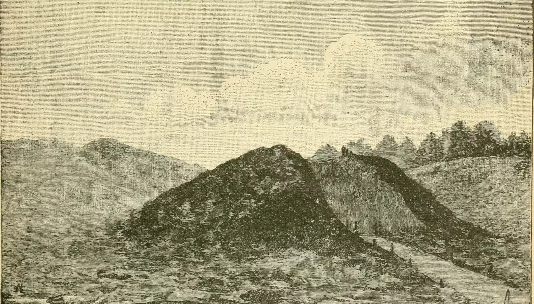 An illustration showing the excavation in the mound from the 1890s, taken from a report from the Smithsonian Institution. (Image: Annual report of the Board of Regents of the Smithsonian Institution