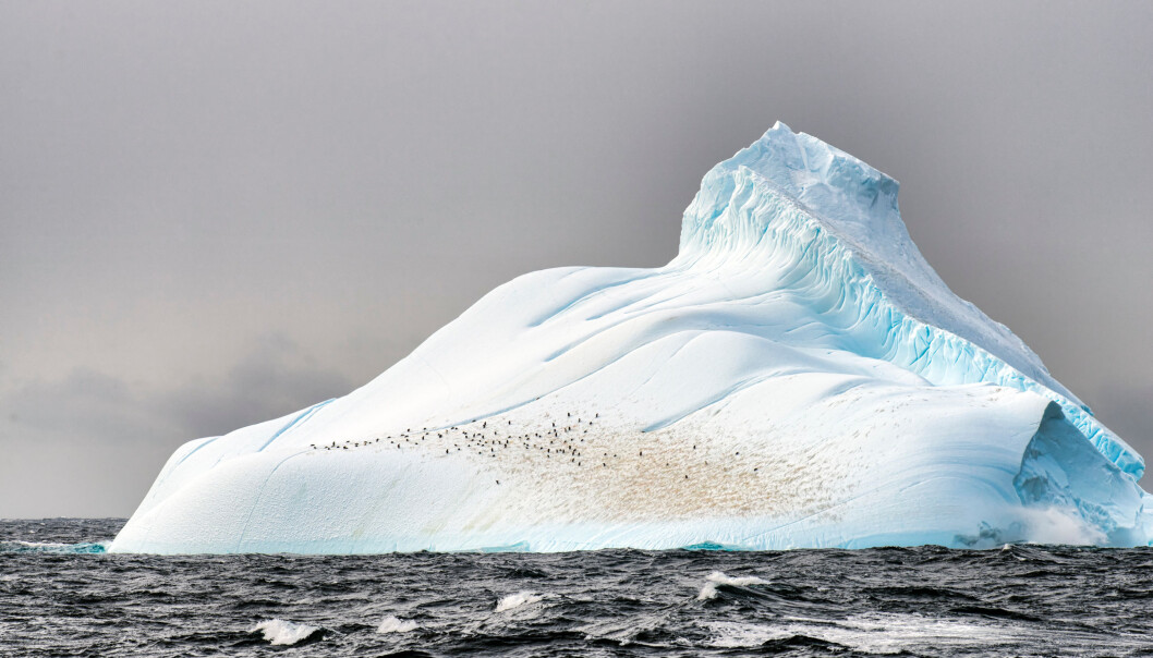 Iceberg with penguins in Antarctica Iceberg with penguins in Antarctica
